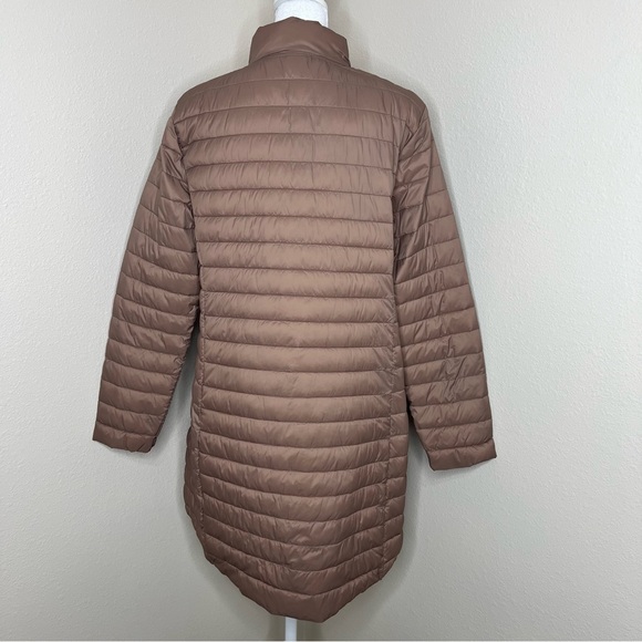 Old Navy Petite Dusted Chocolate Full Zip Narrow Channel Puffer Jacket Coat - Picture 6 of 11